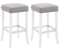 CLP 2er Set Barhocker Venta Stoff weiß – Produktabbildung 5