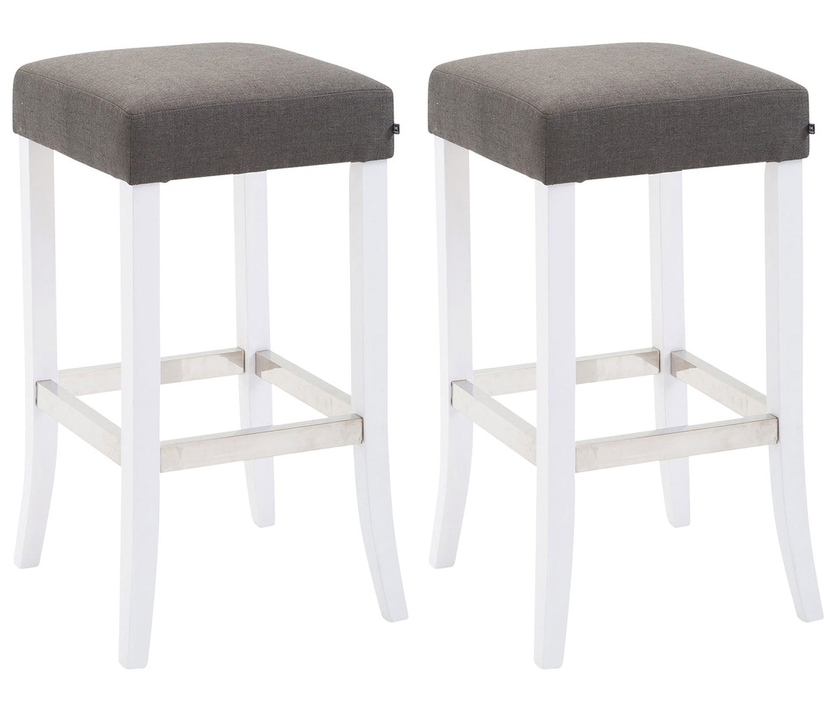 CLP 2er Set Barhocker Venta Stoff weiß – Produktabbildung 7