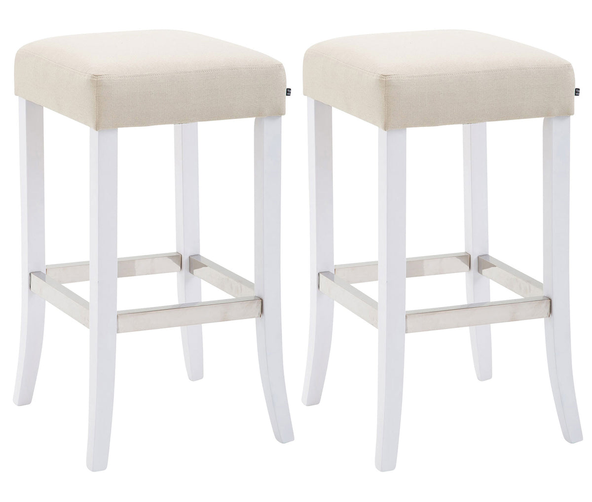 CLP 2er Set Barhocker Venta Stoff weiß – Produktabbildung 9