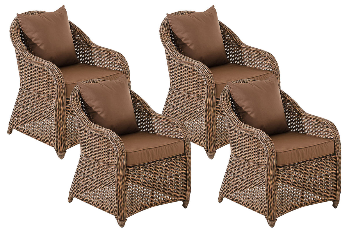 CLP 4er Set Sessel Stavanger / Farsund Terrabraun