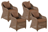 CLP 4er Set Sessel Stavanger / Farsund Terrabraun