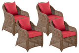 CLP 4er Set Sessel Stavanger / Farsund Rubinrot