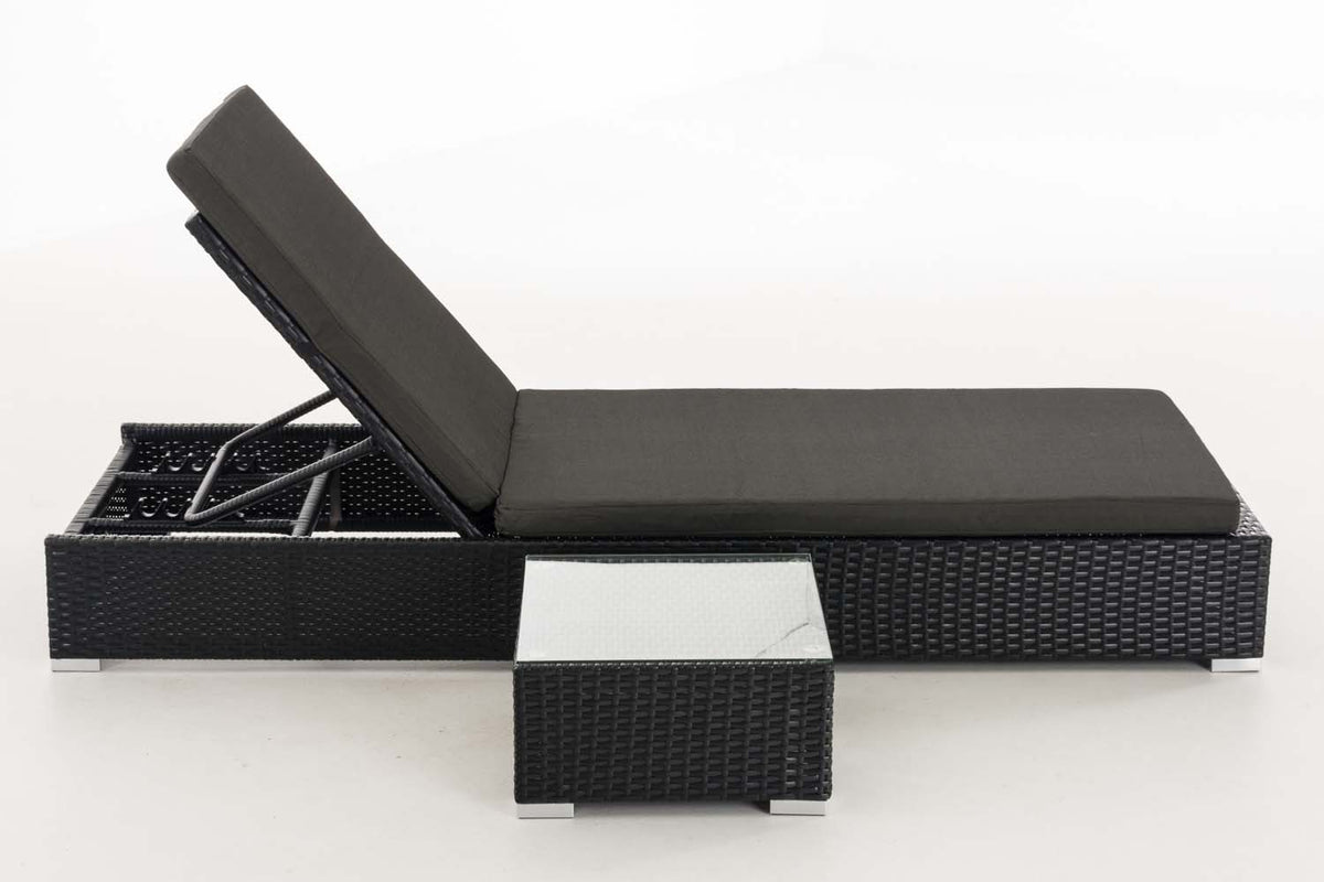 CLP Sonnenliege Nadi mit Tisch anthrazit – Produktabbildung 3