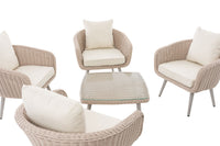 CLP Lounge-Set Ameland Rundrattan cremeweiß 45 cm (Hellgrau) – Produktabbildung 4