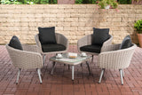 CLP Lounge-Set Ameland Rundrattan anthrazit 40 cm (Hellgrau)