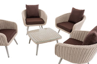 CLP Lounge-Set Ameland Rundrattan terrabraun 40 cm (Hellgrau) – Produktabbildung 3