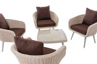 CLP Lounge-Set Ameland Rundrattan terrabraun 40 cm (Hellgrau) – Produktabbildung 4
