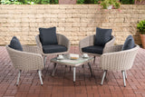 CLP Lounge-Set Ameland Rundrattan eisengrau 40 cm (Hellgrau)