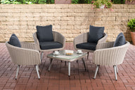 CLP Lounge-Set Ameland Rundrattan eisengrau 40 cm (Hellgrau)