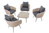 CLP Lounge-Set Ameland Rundrattan eisengrau 40 cm (Hellgrau) – Produktabbildung 2