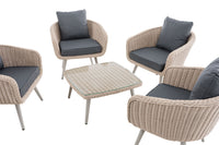 CLP Lounge-Set Ameland Rundrattan eisengrau 40 cm (Hellgrau) – Produktabbildung 3