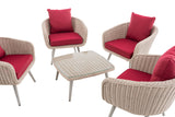 CLP Lounge-Set Ameland Rundrattan rubinrot 40 cm (Hellgrau) – Produktabbildung 3