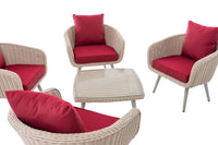 CLP Lounge-Set Ameland Rundrattan rubinrot 45 cm (Hellgrau) – Produktabbildung 4