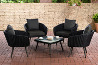 CLP Lounge-Set Ameland Rundrattan anthrazit 40 cm (Dunkelgrau)