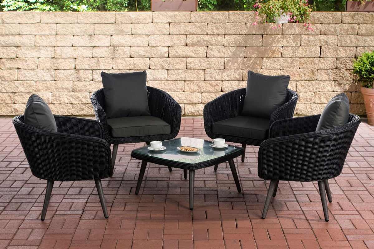 CLP Lounge-Set Ameland Rundrattan anthrazit 40 cm (Dunkelgrau)