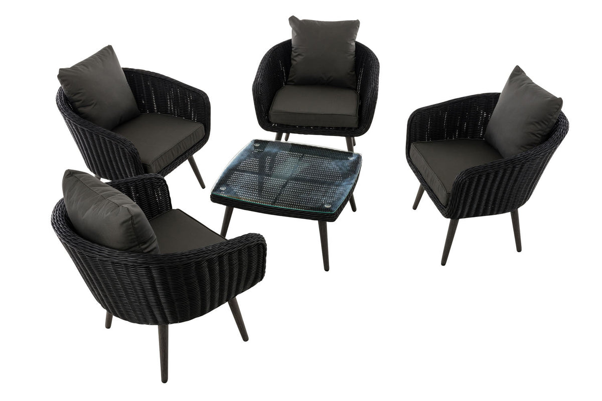 CLP Lounge-Set Ameland Rundrattan anthrazit 40 cm (Dunkelgrau) – Produktabbildung 2