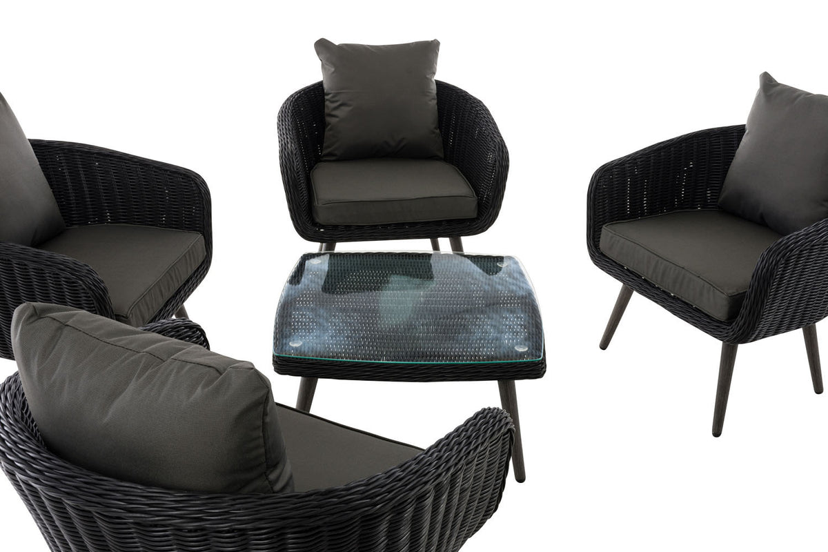 CLP Lounge-Set Ameland Rundrattan anthrazit 40 cm (Dunkelgrau) – Produktabbildung 4