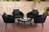 CLP Lounge-Set Ameland Rundrattan anthrazit 45 cm (Dunkelgrau)