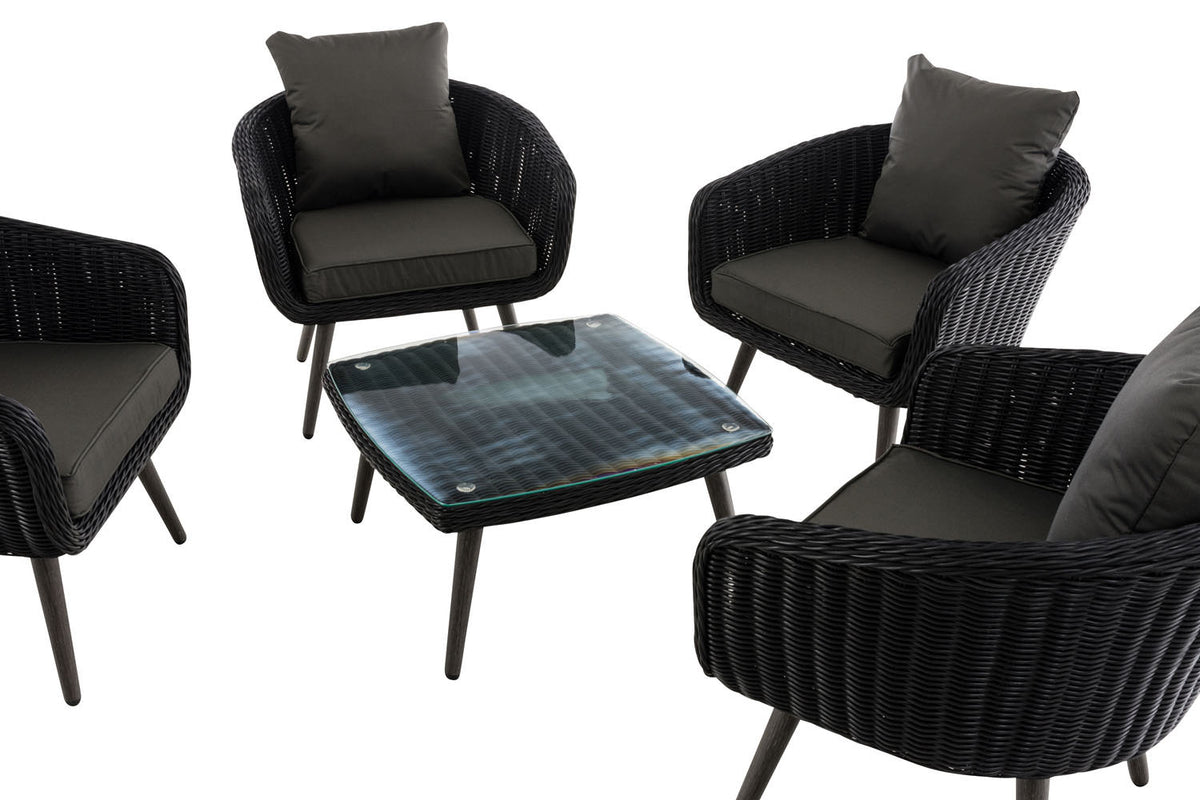 CLP Lounge-Set Ameland Rundrattan anthrazit 45 cm (Dunkelgrau) – Produktabbildung 3