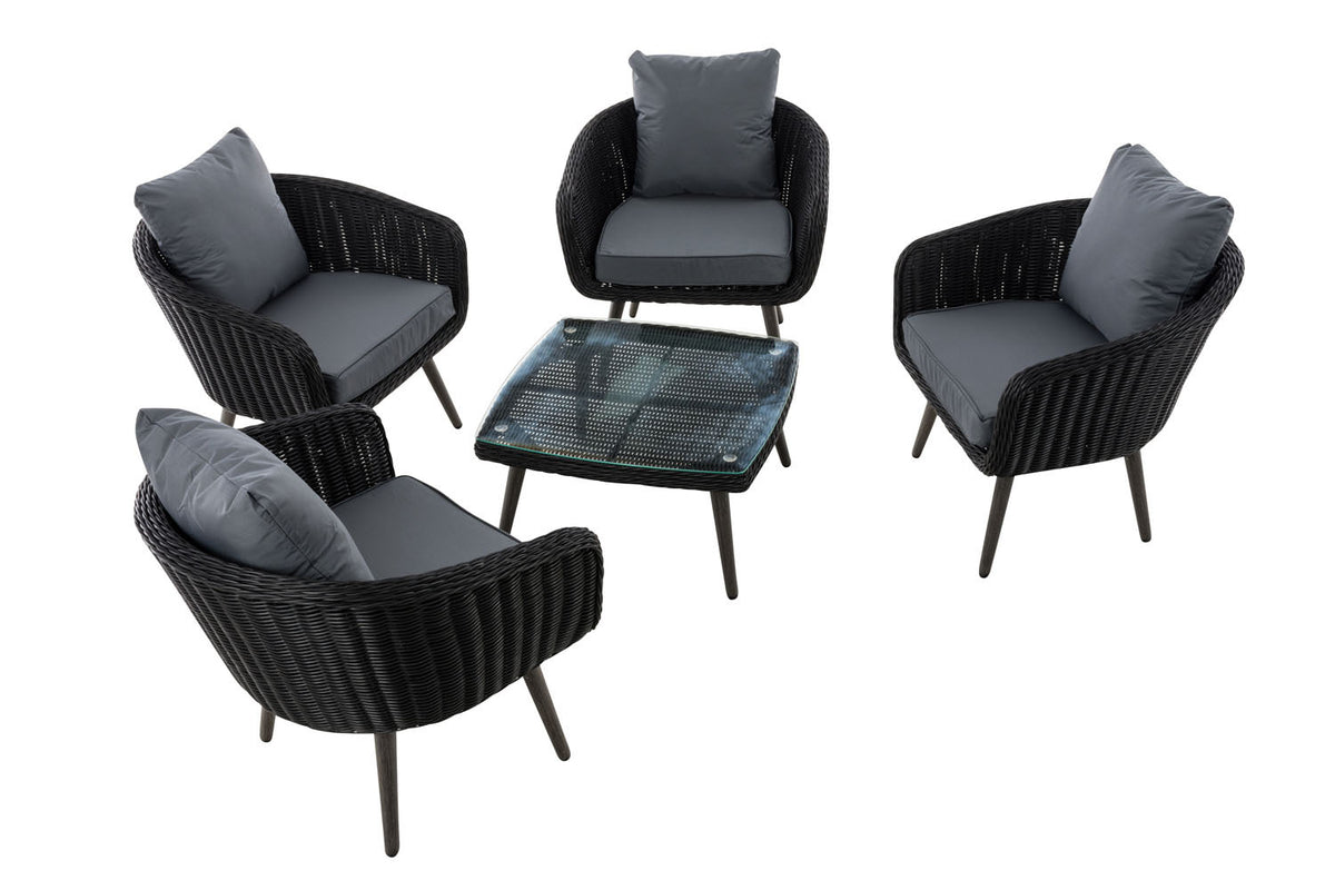 CLP Lounge-Set Ameland Rundrattan eisengrau 40 cm (Dunkelgrau) – Produktabbildung 2