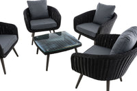 CLP Lounge-Set Ameland Rundrattan eisengrau 40 cm (Dunkelgrau) – Produktabbildung 3