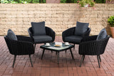 CLP Lounge-Set Ameland Rundrattan eisengrau 45 cm (Dunkelgrau)