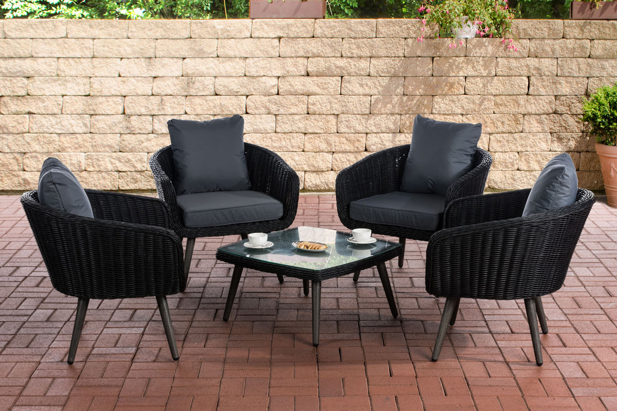 CLP Lounge-Set Ameland Rundrattan eisengrau 45 cm (Dunkelgrau)
