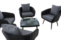 CLP Lounge-Set Ameland Rundrattan eisengrau 45 cm (Dunkelgrau) – Produktabbildung 4