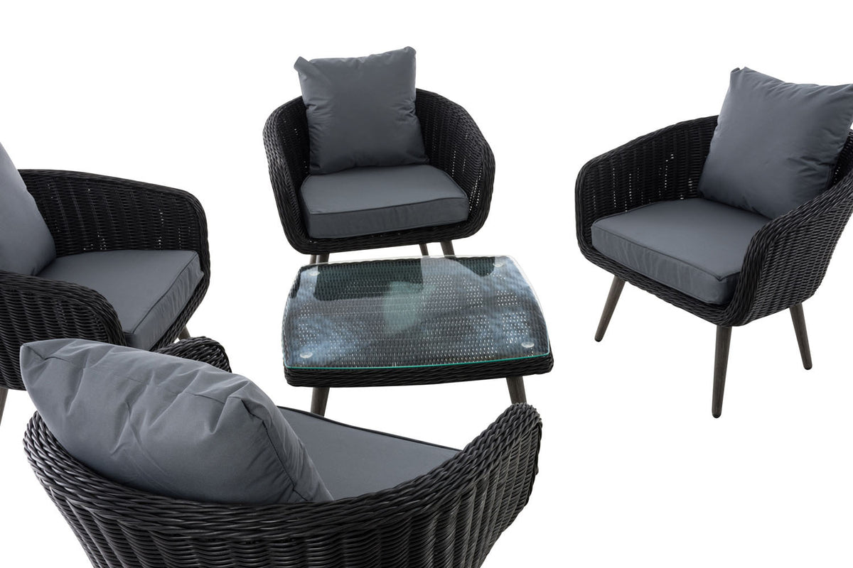 CLP Lounge-Set Ameland Rundrattan eisengrau 45 cm (Dunkelgrau) – Produktabbildung 4