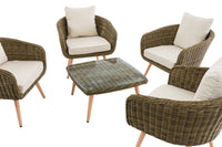CLP Lounge-Set Ameland Rundrattan cremeweiß 40 cm (Hellbraun) – Produktabbildung 3