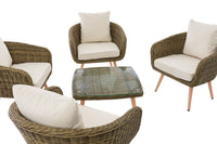 CLP Lounge-Set Ameland Rundrattan cremeweiß 40 cm (Hellbraun) – Produktabbildung 4