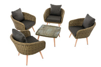 CLP Lounge-Set Ameland Rundrattan anthrazit 40 cm (Hellbraun) – Produktabbildung 2