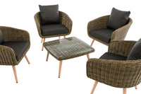 CLP Lounge-Set Ameland Rundrattan anthrazit 40 cm (Hellbraun) – Produktabbildung 3