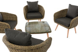 CLP Lounge-Set Ameland Rundrattan anthrazit 40 cm (Hellbraun) – Produktabbildung 4