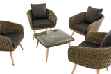 CLP Lounge-Set Ameland Rundrattan anthrazit 45 cm (Hellbraun) – Produktabbildung 3