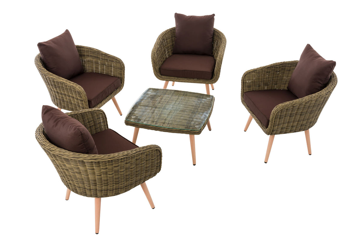 CLP Lounge-Set Ameland Rundrattan terrabraun 40 cm (Hellbraun) – Produktabbildung 2