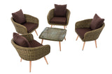 CLP Lounge-Set Ameland Rundrattan terrabraun 45 cm (Hellbraun) – Produktabbildung 2