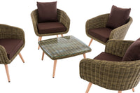 CLP Lounge-Set Ameland Rundrattan terrabraun 45 cm (Hellbraun) – Produktabbildung 3