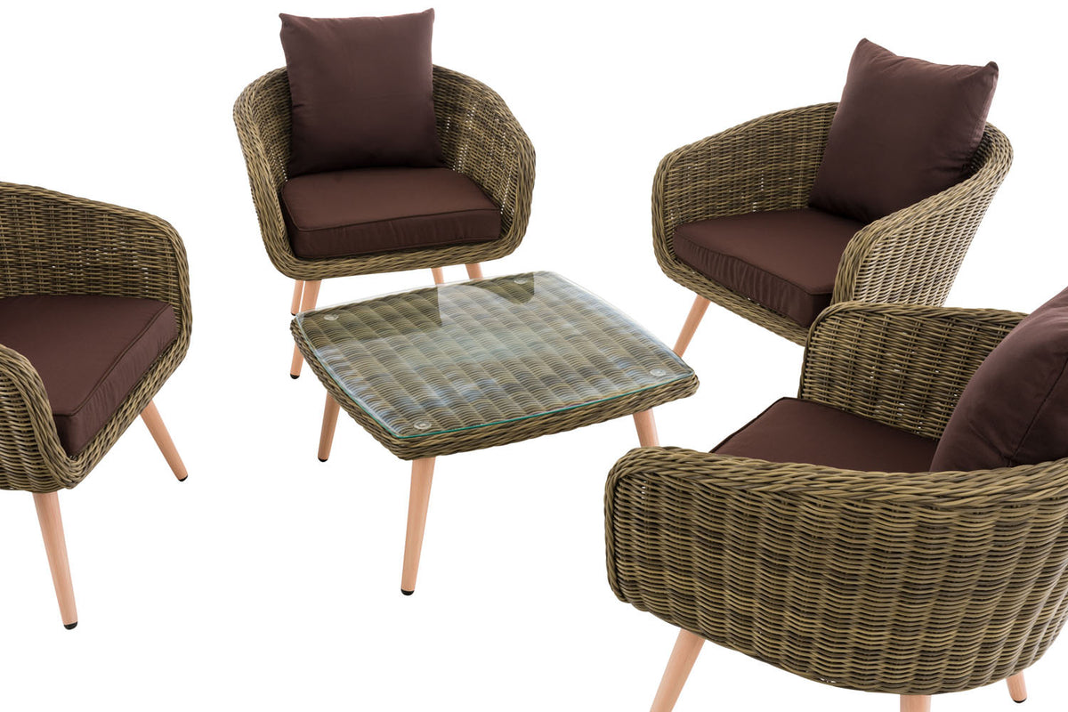 CLP Lounge-Set Ameland Rundrattan terrabraun 45 cm (Hellbraun) – Produktabbildung 3