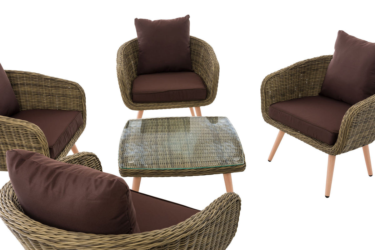 CLP Lounge-Set Ameland Rundrattan terrabraun 45 cm (Hellbraun) – Produktabbildung 4