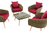 CLP Lounge-Set Ameland Rundrattan rubinrot 40 cm (Hellbraun) – Produktabbildung 3
