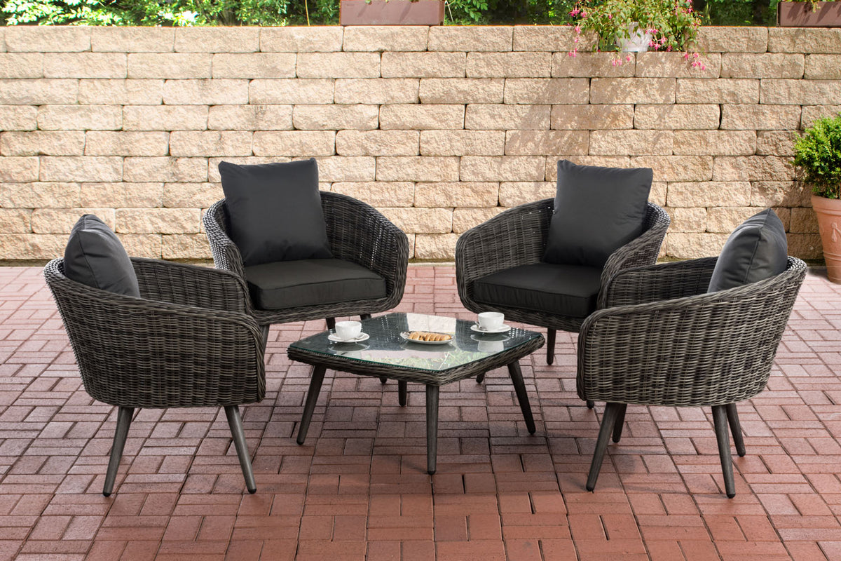CLP Lounge-Set Ameland Rundrattan anthrazit 40 cm (Dunkelgrau) – Produktabbildung 5
