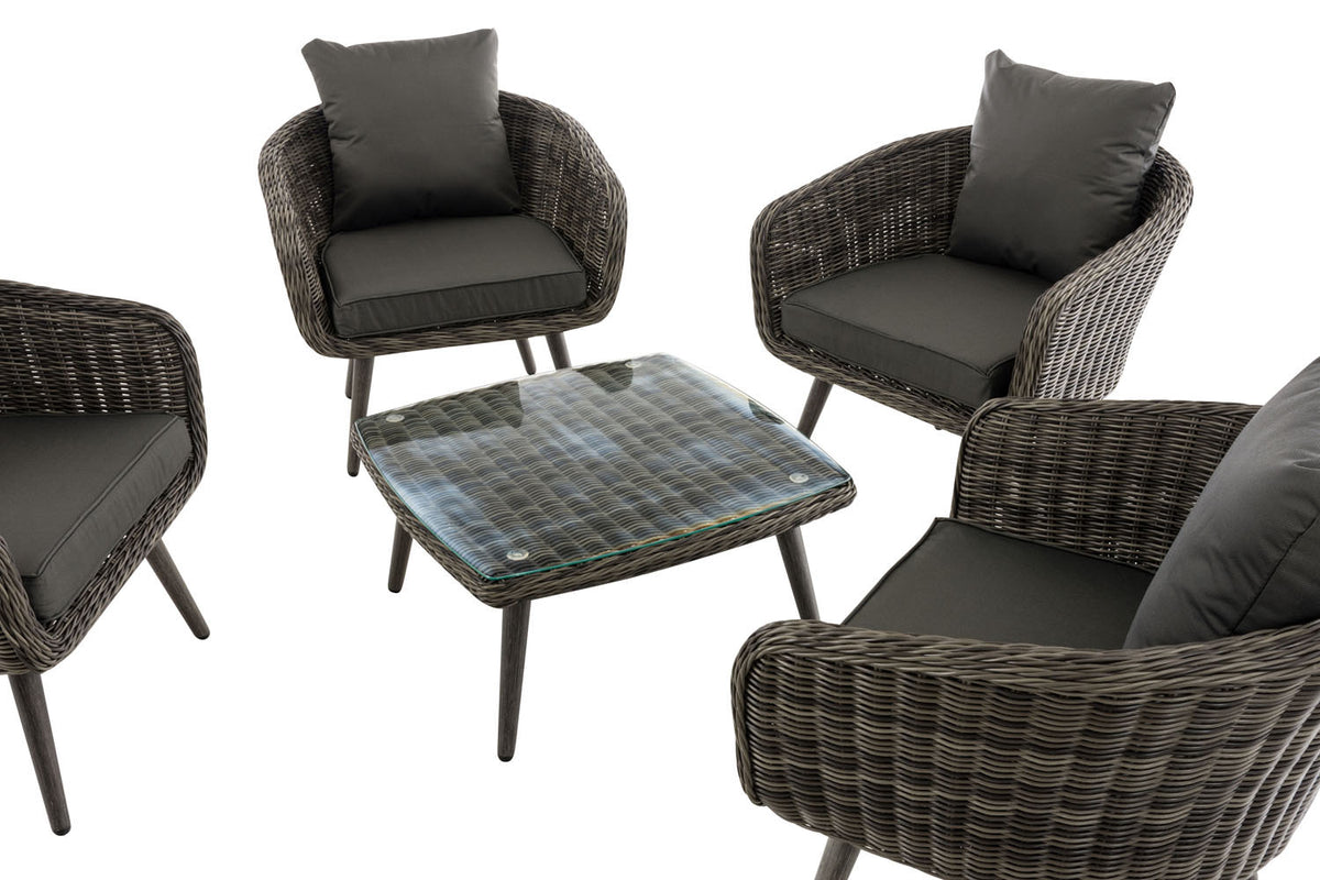 CLP Lounge-Set Ameland Rundrattan anthrazit 40 cm (Dunkelgrau) – Produktabbildung 7