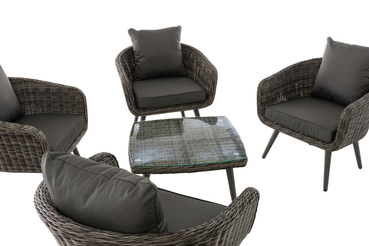 CLP Lounge-Set Ameland Rundrattan anthrazit 40 cm (Dunkelgrau) – Produktabbildung 8