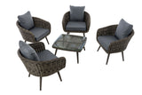 CLP Lounge-Set Ameland Rundrattan eisengrau 40 cm (Dunkelgrau) – Produktabbildung 6
