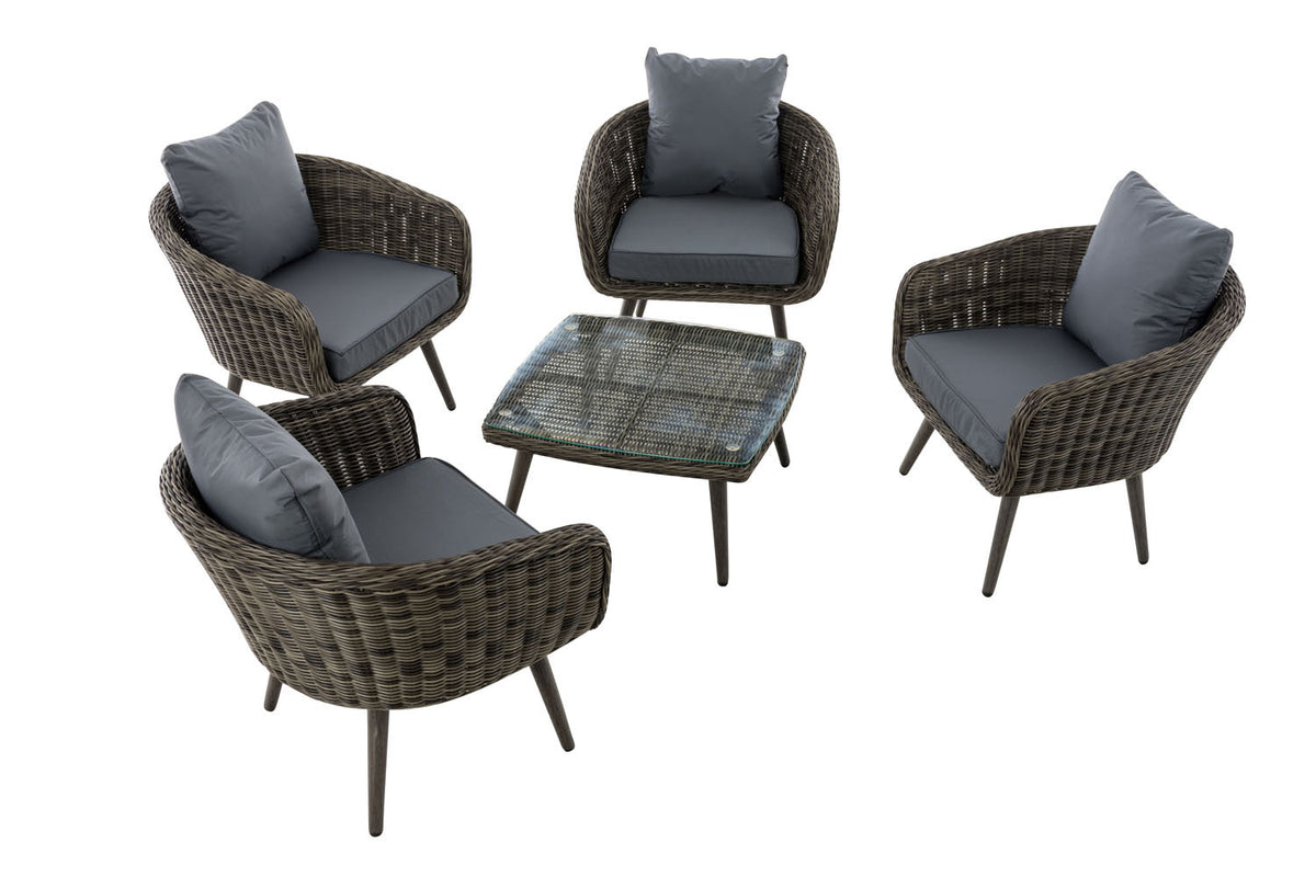 CLP Lounge-Set Ameland Rundrattan eisengrau 40 cm (Dunkelgrau) – Produktabbildung 6