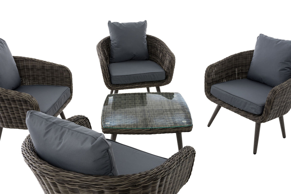 CLP Lounge-Set Ameland Rundrattan eisengrau 45 cm (Dunkelgrau) – Produktabbildung 8