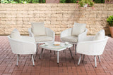 CLP Lounge-Set Ameland Flachrattan cremeweiß 40 cm (Hellgrau)