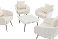 CLP Lounge-Set Ameland Flachrattan cremeweiß 40 cm (Hellgrau) – Produktabbildung 3