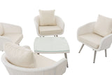 CLP Lounge-Set Ameland Flachrattan cremeweiß 40 cm (Hellgrau) – Produktabbildung 4